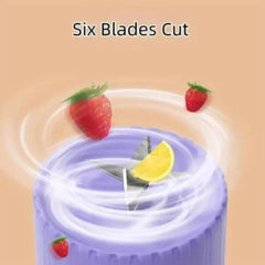 Portable Home Electric 6-Blade Juicer with USB Charging